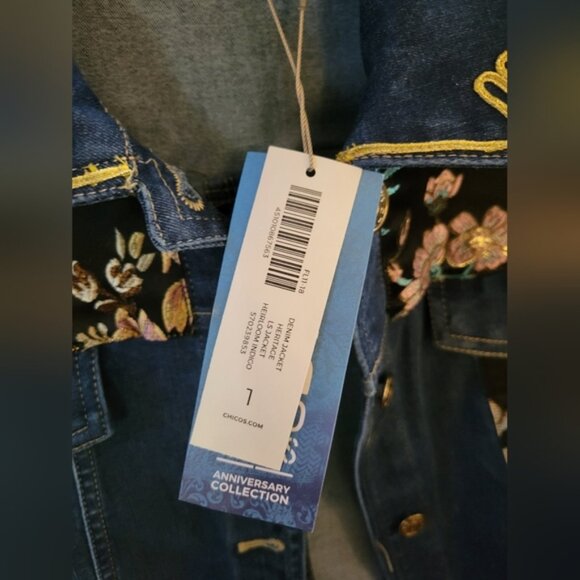NWT Chico's Denim Heritage Jacket Heirloom Indigo Size Medium - Picture 9 of 16